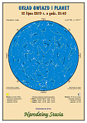 Okolicznociowa mapa nieba (ukad gwiazd i planet) - plakat na urodziny, narodziny, lub, wan rocznic